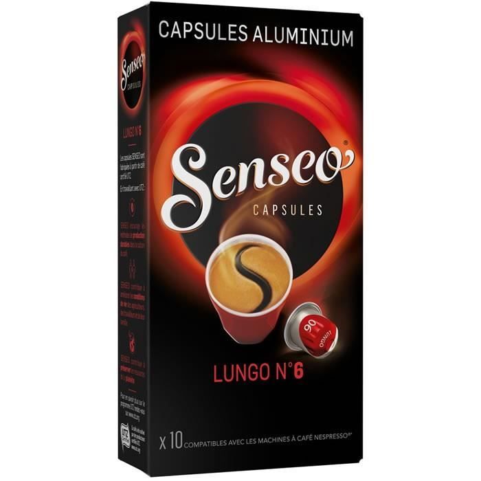 LOT DE 24 - SENSEO : 10 Capsules de café lungo N°6 Compatible Nespresso