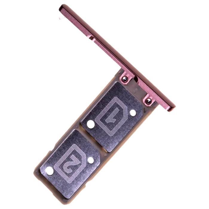 Sony Xperia XA1 Ultra (G3212, G3226) Tiroir Carte Dual SIM, Piece de Remplacement Original, Rose