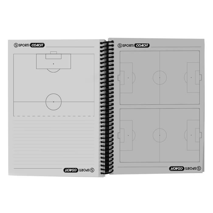 Carnet coach football à spirales A5 Sporti France - noir