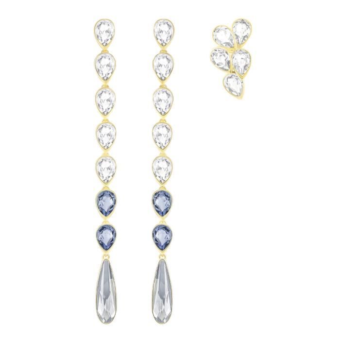 Boucles d'oreilles Swarovski Gipsy bleu canard