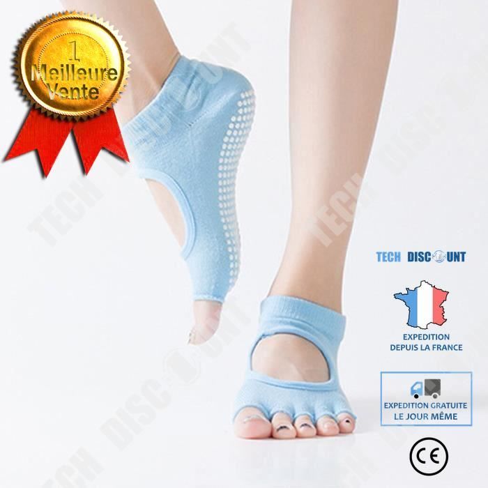 TD® Accessoires Fitness - Musculation,Vaut la peine 1 paire femmes Yoga chaussettes anti dérapant pour dame Gym Fitness - Type Blue