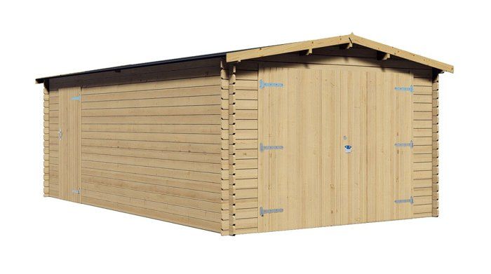 Garage en bois, ep 28mm, surface utile 17.42m², INT013