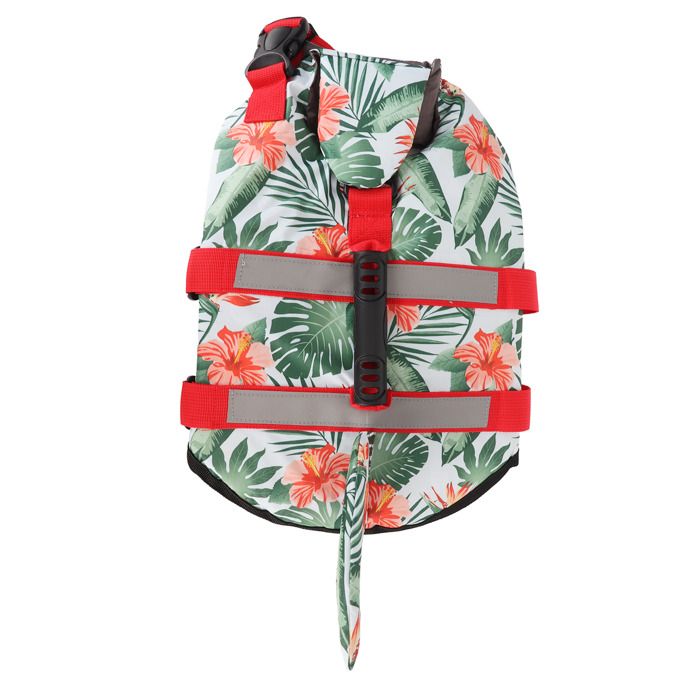 Meilleurs prix pour Gilet de sauvetage pour chien de style hawaïen avec bande réfléchissante et conception à boucle et crochet Flottabilité supérieure