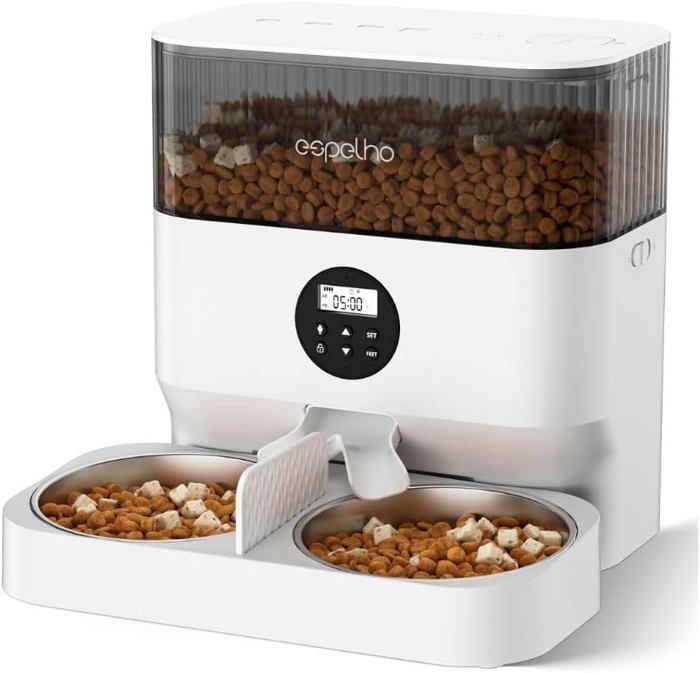 Comparer les prix de Du5Lwh Mangeoire Automatique Wifi|Distributeur De Croquettes Pour Chien/Chat|Enregistrement Vocal 10S|App Pour Gestion À Distance|