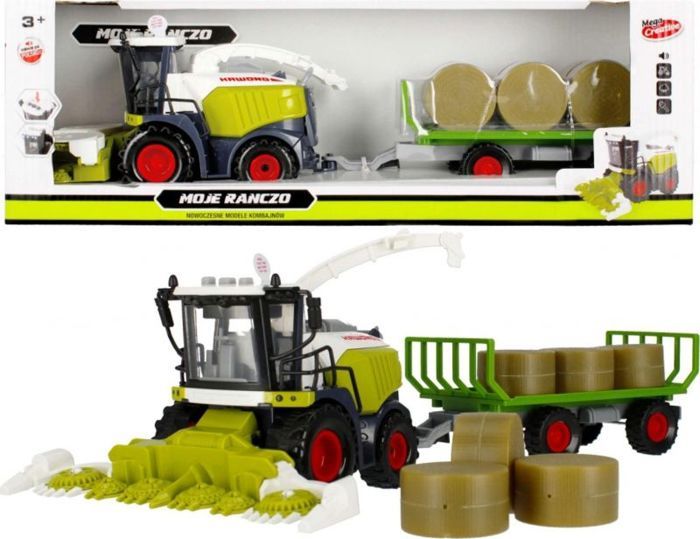 Tracteur Télécommandé Enfant - Moissonneuse-Batteuse Avec Lumières, Sons, Fumée | 1:24, 2,4 GHz, Cadeau 3-8 Ans