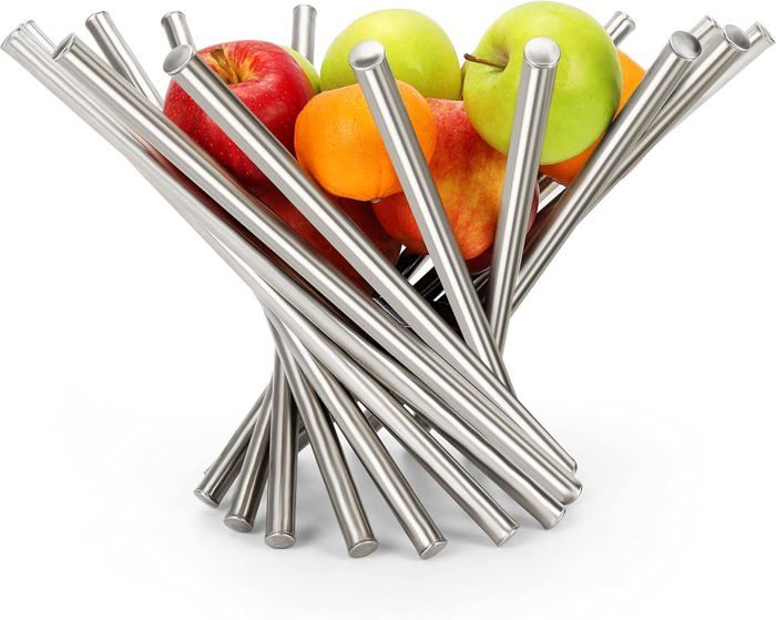 Windfromort Corbeille à Fruits En Acier Inoxydable Pliable - Rangement Aéré Pour Cuisine