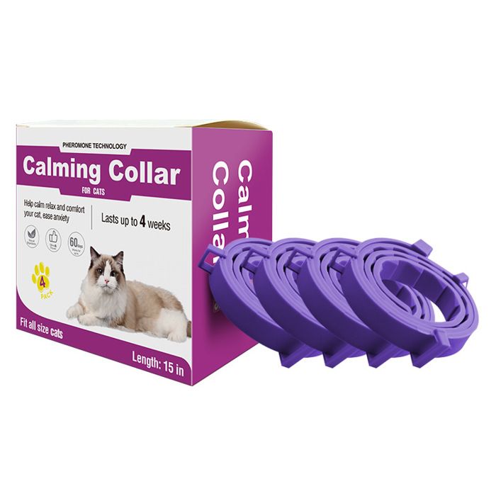 Comparer les prix de Lot de 4 colliers anti-insectes-colliers apaisants-colliers réglables pour chats et chiens-Violet-38cm
