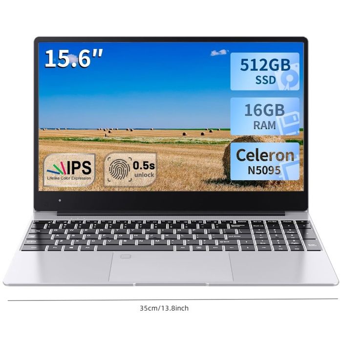 Acmine PC Portable – Windows 11 – 15.6 HD – RAM 16GB – SSD 512GB – Intel Alder Lake N5095 – QWERTY