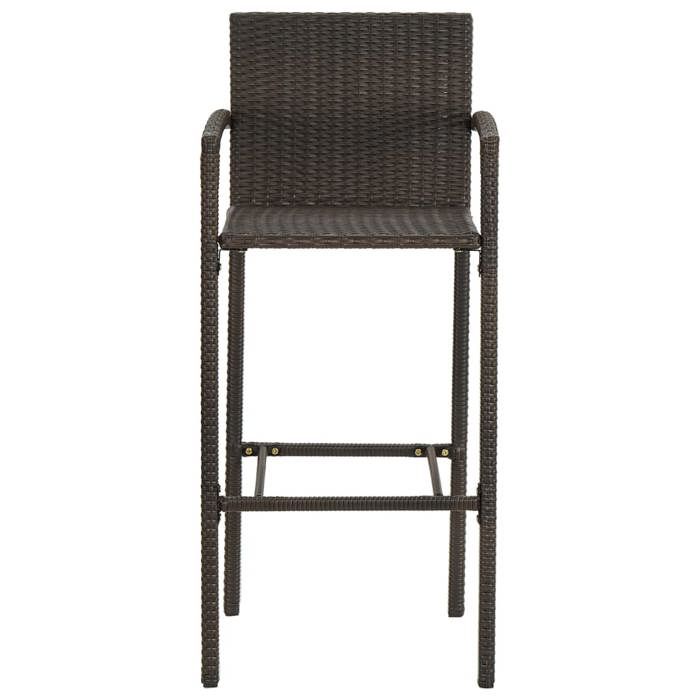 SWEETY Tabourets de bar lot de 4 - marron résine tressée - anticorrosion - 27.6kg CJ2155