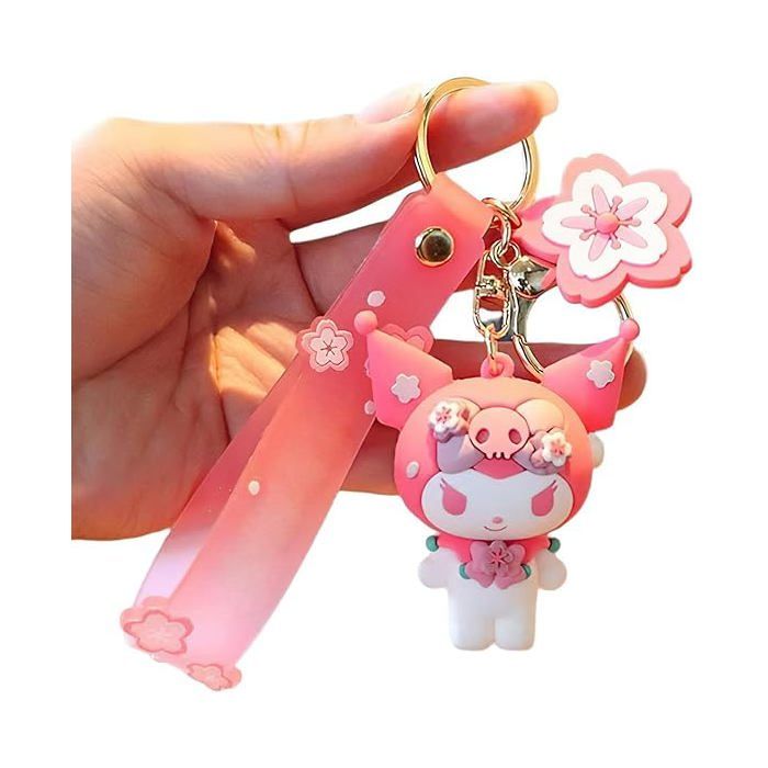 Porte Clé Kawaii Kuromi, Porte Clef Anime, Pendentif Porte-clés pour Enfants Fille,Porte-clés Accessoires de Sac,Accessoires de Sac