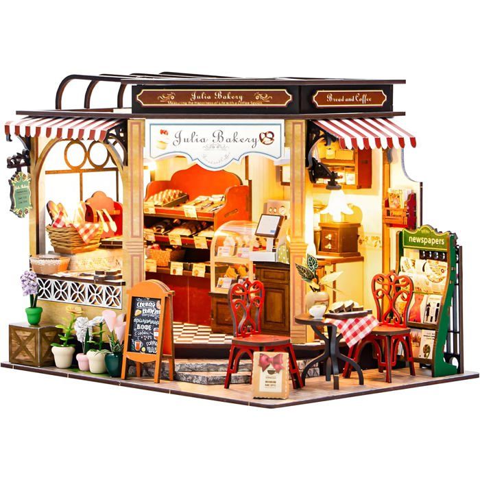 MiniCity Kit Book Nook - Kit de maison de poupée miniature - Puzzle 3D en bois - Serre-livres - Décoration pour adolescents et adultes (Bibliothèque Abbey MiniCity Kit Book Nook - Kit de maison de poupée miniature - Puzzle 3D en bois - Serre-livres - Décoration pour adolescents et adultes (Bibliothèque Abbey
