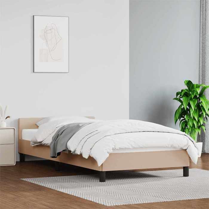 Cadre de lit 1 place - VIDAXL - SOLOMON4603 - Cappuccino - Similicuir - 90x200 cm