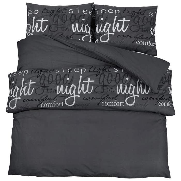 &Mode Parure de lit - Ensemble de housse de couette - Noir 200x200 cm Coton Sale833572 &Mode Parure de lit - Ensemble de housse de couette - Noir 200x200 cm Coton Sale833572