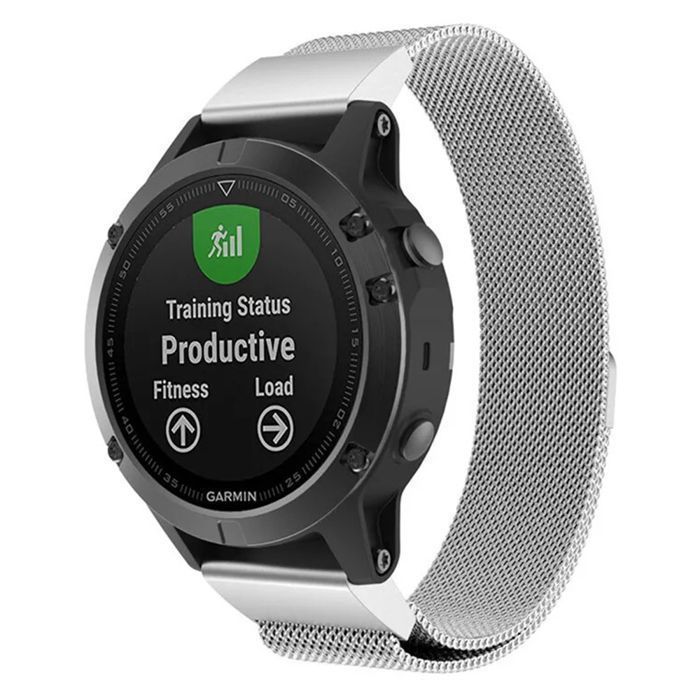 Stravo Bracelet montre milanais acier Garmin Fenix 9/9 Pro 8/8 Pro 7X/7X Pro 6X/6X Pro Enduro – QuickFit 26mm – Argent