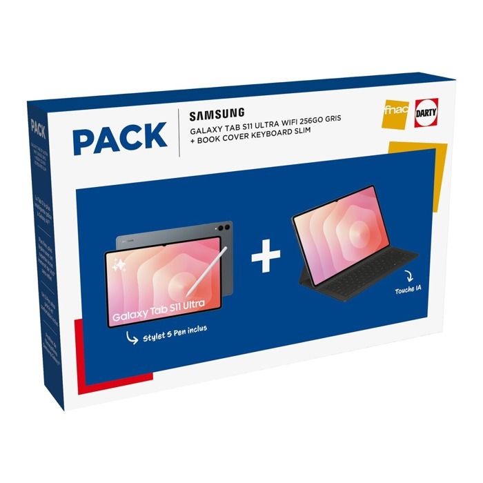 Pack Tablette tactile Samsung Galaxy Tab S11 Ultra 14 6 Wifi + Book Cover KeyBoard Slim Pen inclus - vue 4