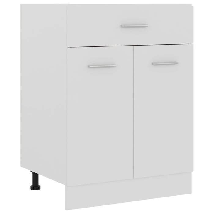 Blanc Vitrine à tiroirs Lyon Blanc 60x46x815 cm Bois dingénierie[135974]