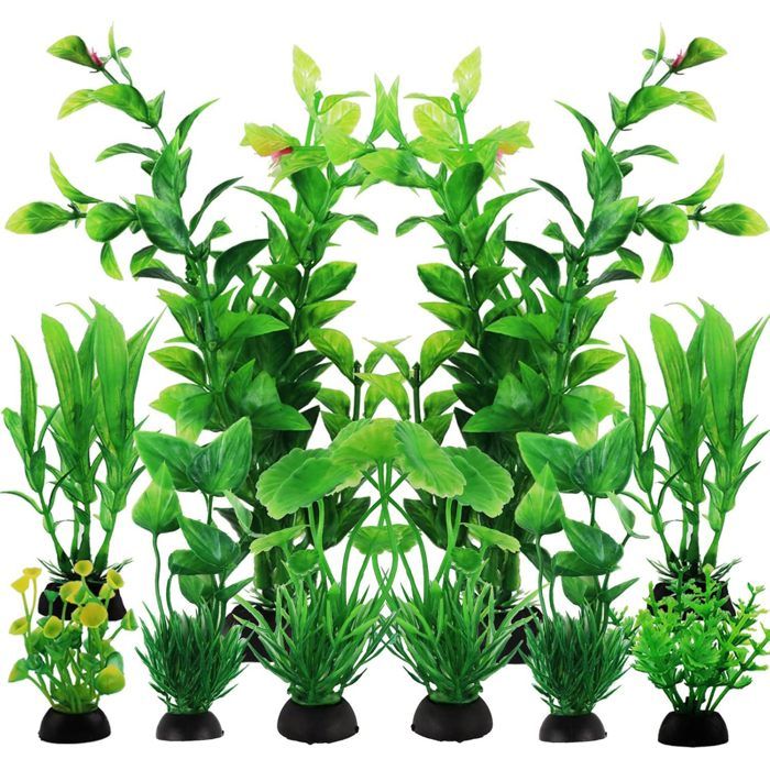 Meilleurs prix pour Ensemble de 10 pièces pour laménagement paysager daquarium kit complet de décoration de plantes aquatiques artificielles
