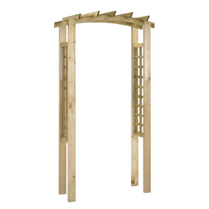 Arche de jardin en bois - JILL - 110x60x210 cm - Bois de pin massif - Imprégné de vert - Résistant à la corrosion
