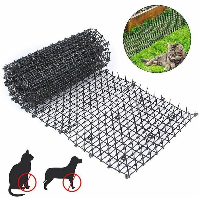 Tapis de jardin anti-fugue pour chats et chiens -  - Grille de sécurité en plastique résistante - Noir 200x28 cm - Lot de 1