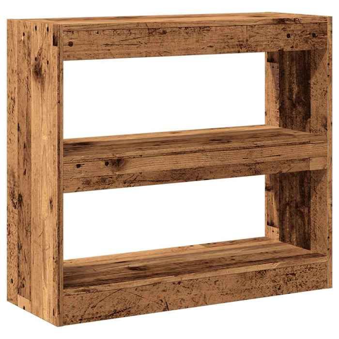 Cabinet de Livre SOLOMOON CHIC Bibliothèque Polyvalente - Pour enfant/adulte - vieux bois 80x30x72 cm BB2460