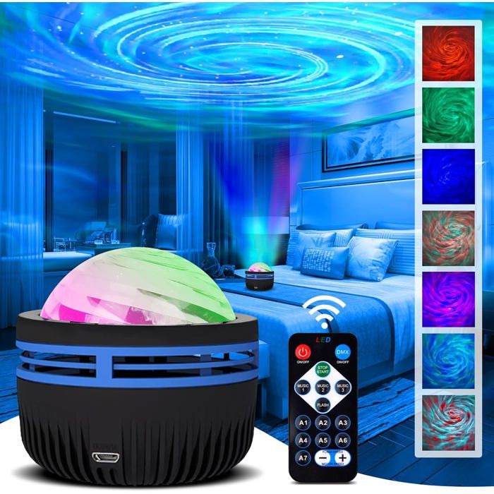 Light Projecteur de ciel étoilé à LED avec télécommande 7 effets de lumière lampe de projection RVB à intensité variable veilleuse Light Projecteur de ciel étoilé à LED avec télécommande 7 effets de lumière lampe de projection RVB à intensité variable veilleuse