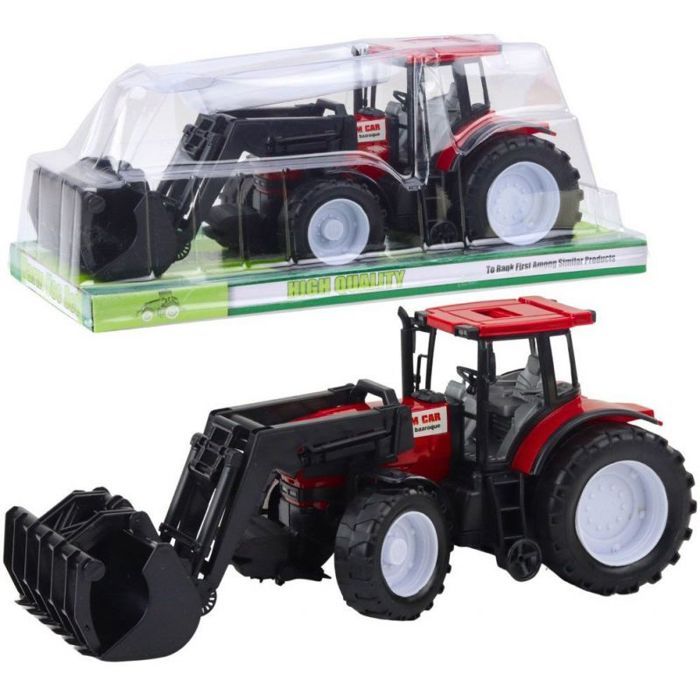 Tracteur - LEANTOYS - Leantoys - Rouge - Avec grappin - Échelle 1:48