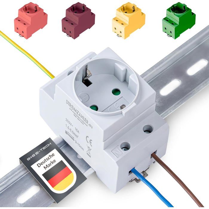Prise Schuko pour rail DIN-KAL-Gs16 Prise Schuko Rail DIN 16 A 230 V 2P+E–Encastrée pour Armoire Électrique et Distributeur