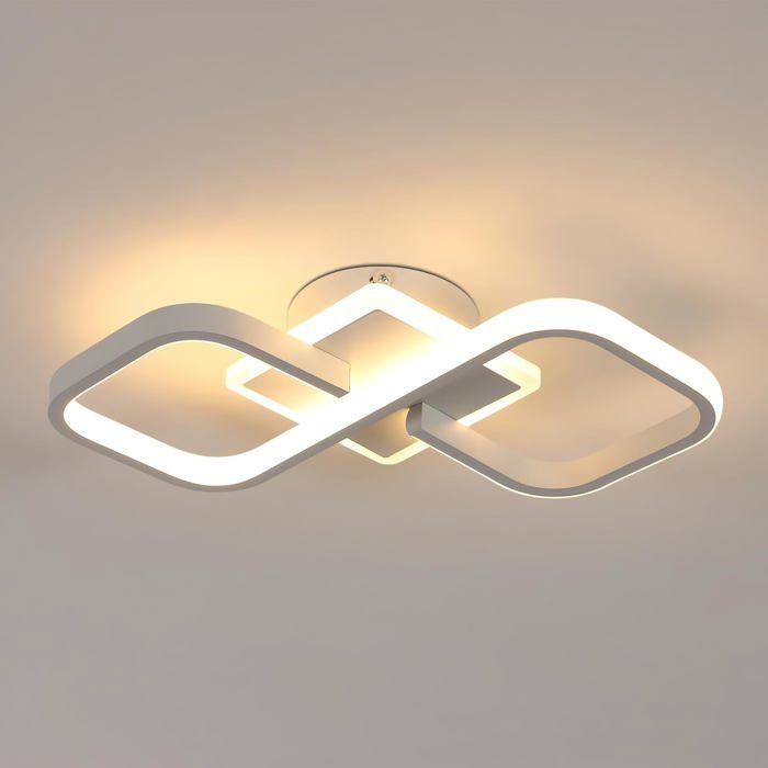 Plafonnier LED carré moderne-KAL-Plafonnier LED Carré Moderne 36W 4050LmAcryliqueLumière Chaude 3000Kpour ChambreSalonCouloir