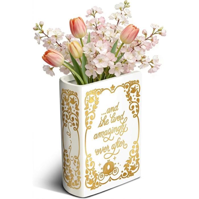 Vase Décoratif en Forme de Livre Vases Livres en Céramique Uniques Moderne pour Maison Table Maîtresse Bibliothèque la Chambre(B)