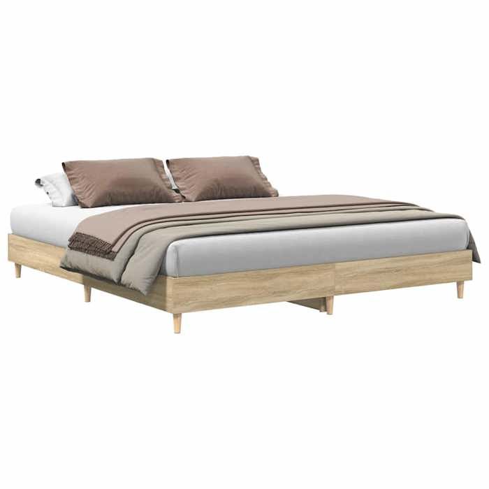 Luxe&Mode Structure de lit sans matelas chêne sonoma 180x200 cm 2 ans garantie LV8679