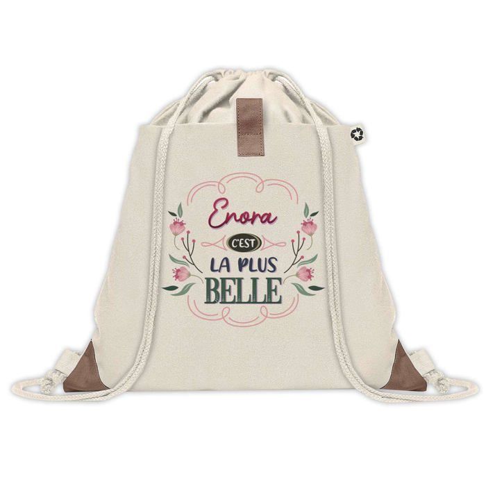 Sac cabas - PLANETEE - avec pochette Enora la plus belle - Jute naturel - Grande contenance - Imprimé en France