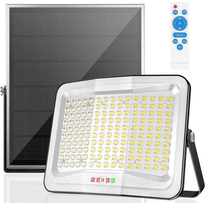 800W Lampe Solaire Exterieur Detecteur De Mouvement 150 Led Spot Solaire Extérieur Avec Telecommande Panneau Solaire 35*40C[L458]