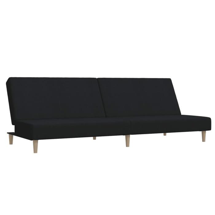 VIDAXL - SOFA MODERNE - Canapé-lit à 2 places - noir tissu_1078