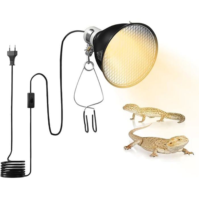 Lampe Chauffante Tortue Lampe Chauffante Terrarium avec Fonction Minuterie et Variateur Lampe Reptiles et Amphibiens pour ECLAIRAGE