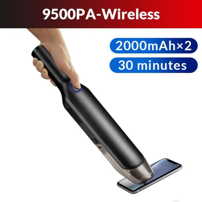 Aspirateur Voiture 20000 PA Sans Fil 4 En 1 HEPA 3 Vitesses Mini Aspirateur Violet-Argent Pour