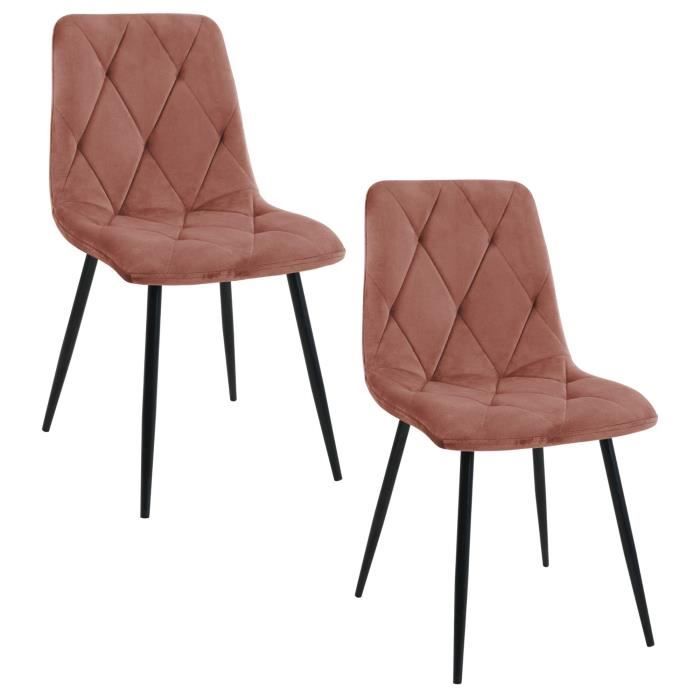 chaises de salle à manger en velours akord sj.3 rose - akord - lot de 2 - design élégant et confortable