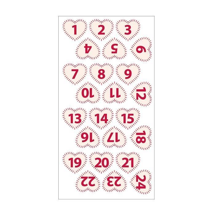 Artemio - 24 chiffres cœur en feutrine - rouge sur blanc - Cdiscount Maison