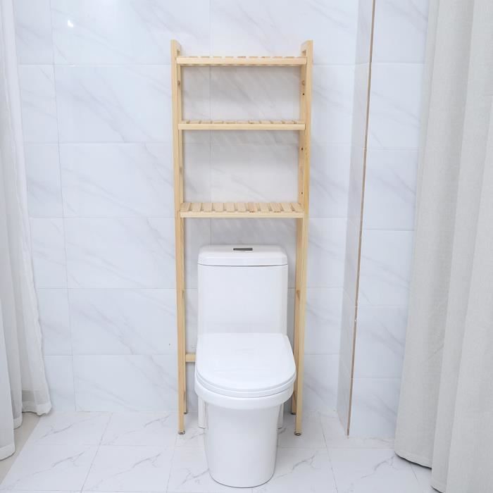 EBTOOLS Meuble Etagère Dessus Toilettes WC 3 Tablettes Etagère de