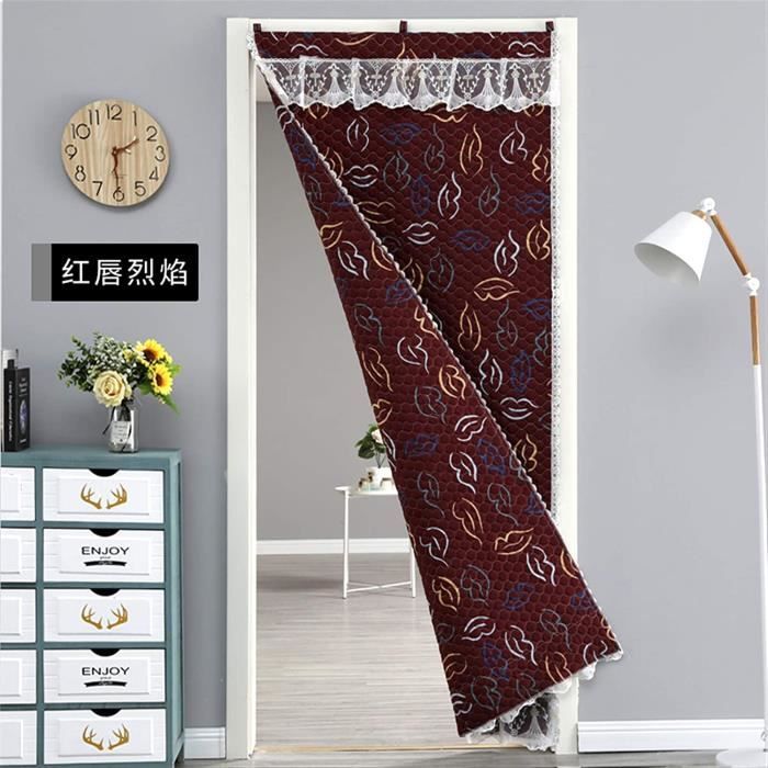 Rideau De Porte Isolant Thermique 90x190cm - Anti-froid Magnétique, Installation Sans Perçage, Pour Intérieur