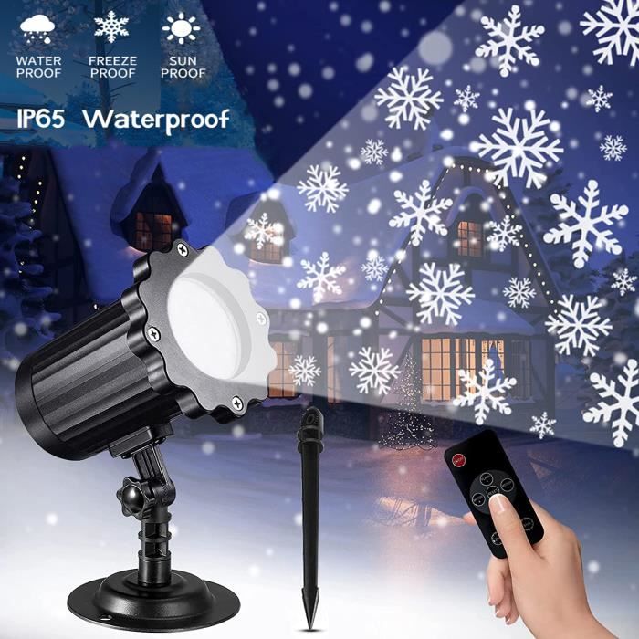 Acheter Lumières de fête de noël projecteur Laser de flocon de neige Led lumière de scène rotative motif de flocon de neige de noël éclairage décor de jardin LXY