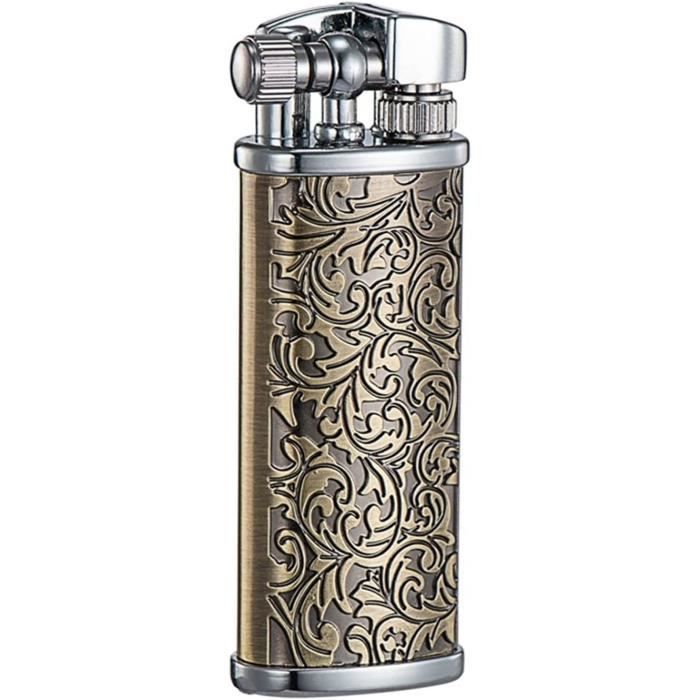 Nizirioo Briquet à Pétrole Vintage Laiton - Coupe-Vent Kérosène Mini Pliable Avec Boîte Cadeau