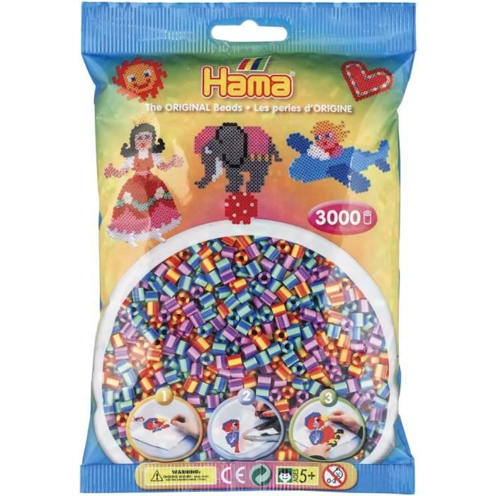 Hama Sachet 6000 Perles à Repasser Taille Midi Blanc - Loisirs Créatifs Enfants