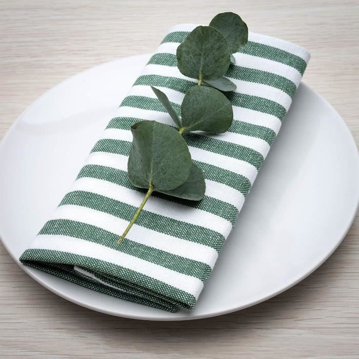 FILU Serviettes de Table en Tissu – Paquet de 8 (100% Coton) (Couleur et  Design au Choix) 45 x 45 cm