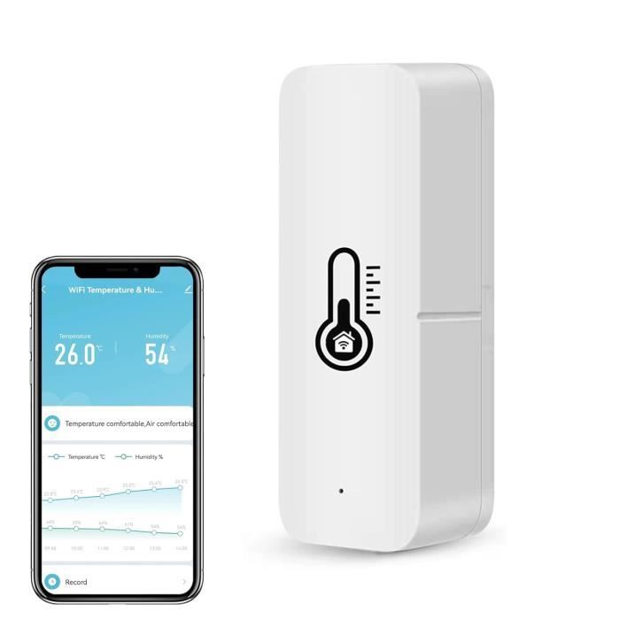Thermomètre Hygromètre WiFi Intelligent - Surveillance Température/humidité à Distance | Alerte Smartphone