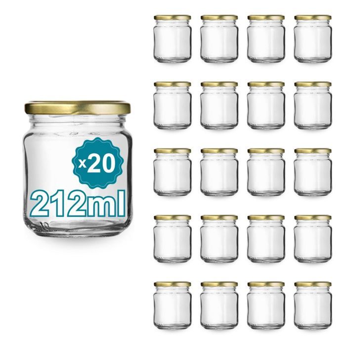 Nutley's Lot De 12 Bocaux à Confiture En Verre Avec Couvercles Noirs De 100 Ml