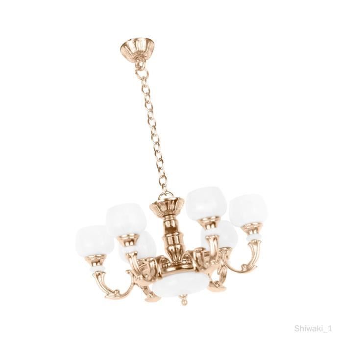 Warmhm Lustre Miniature pour Maison de Poupée, Échelle 1:12, Éclairage LED Effet Bougie, Luminaire pour Salon, Décoration Intérieure Et Extérieure Warmhm Lustre Miniature pour Maison de Poupée, Échelle 1:12, Éclairage LED Effet Bougie, Luminaire pour Salon, Décoration Intérieure Et Extérieure