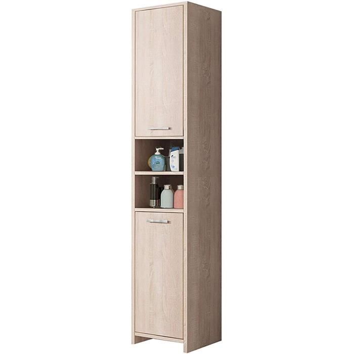 Meuble Salle De Bain Blanc Armoire Colonne Etagere De Rangement