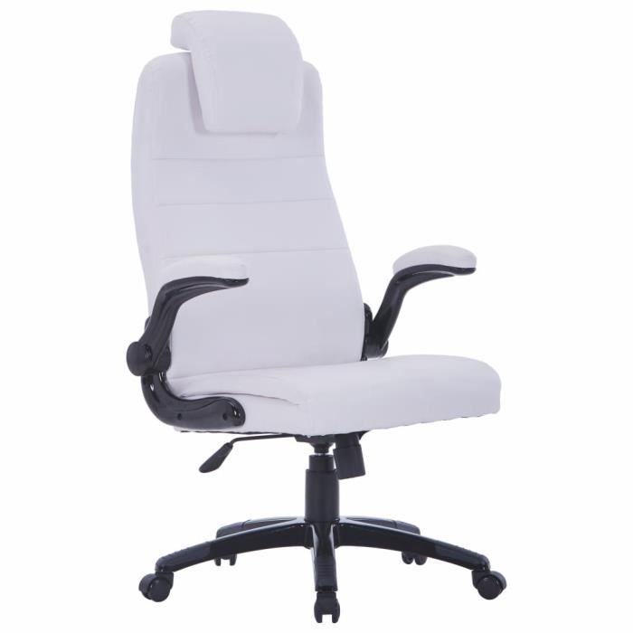 Chaise de Bureau blanc en similicuir Fauteuil professionnel directeur
