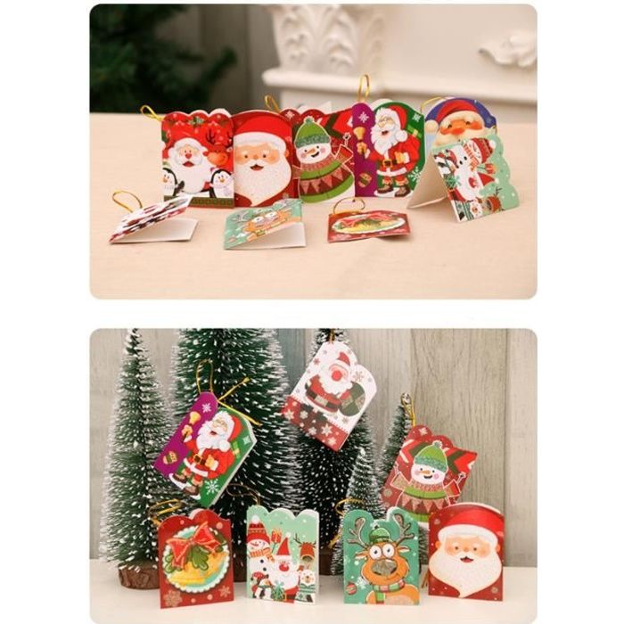 Lot De 128pcs Cartes De Vœux De Noel Artes De Vœux Festives Pour Fete De Noel Pour Decor Arbre De Noel Entreprises Et Particuliers Cdiscount Maison