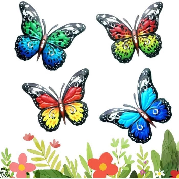 Plaque En Métal Rétro Avec Fleurs Et Papillons Pour Salon, Jardin, Chambre, Bureau, Hôtel, Café, Bar, Club, Décoration Murale 20,3 X 30,5 Cm